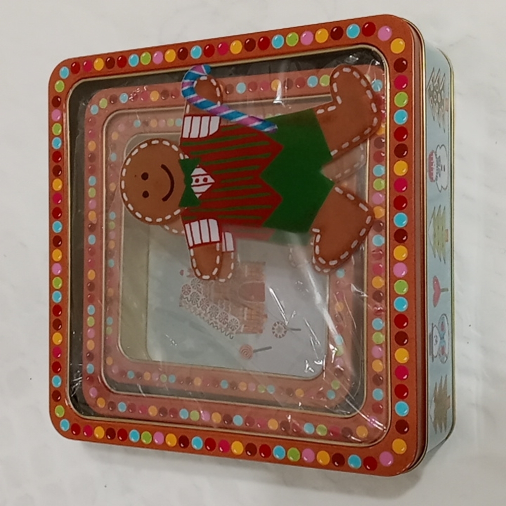 Three Piece Gingerbread Man Nesting Cookie Tins - Picture 7 of 8